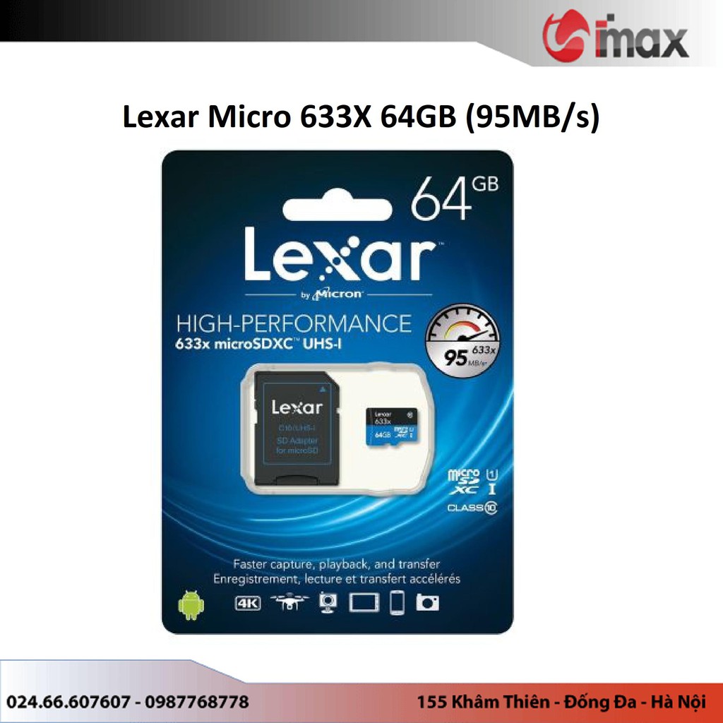 Thẻ nhớ Lexar Micro SDXC 633X 64GB (95MB/s)