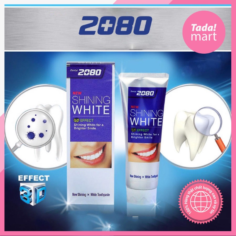 Kem đánh răng Dental 2080 Shining White 3D Effect 100g Hàn Quốc