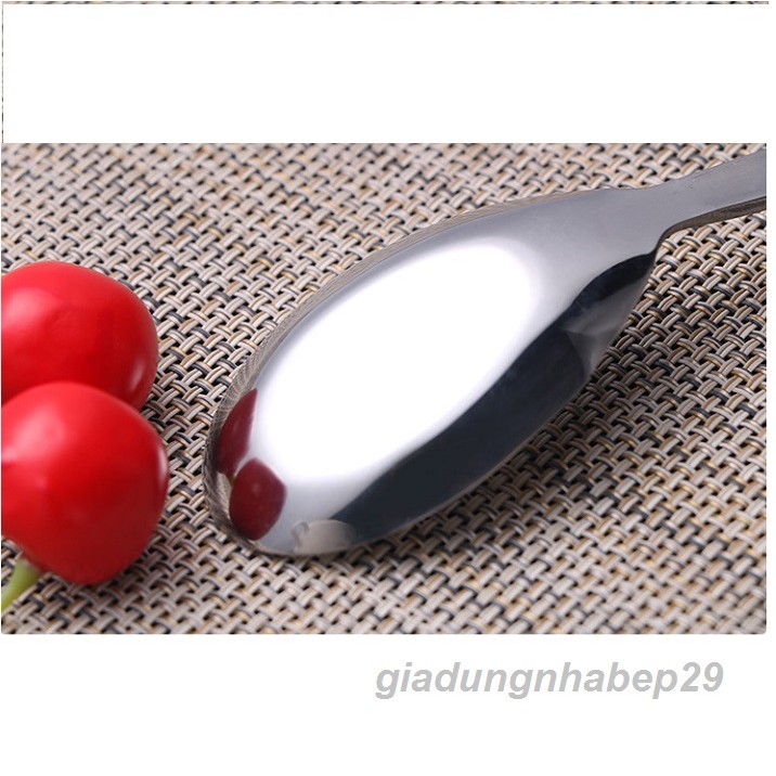 Thìa inox ăn phở Stainless Steel hàng cao cấp đáy phẳng dài 18cm