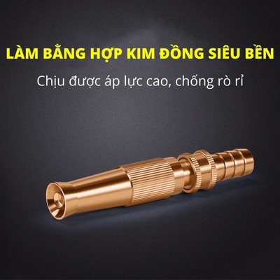 Vòi Tưới Cây Tăng Áp Xịt Rửa Xe Bằng Đồng Siêu Mạnh Siêu Bền Tặng Kèm Đai Xiết