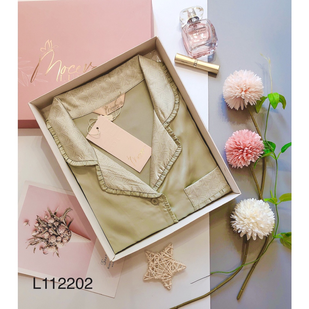 Bộ Pyjama lụa trơn cao cấp mềm mịn thoáng mát Mộc Eva L112202