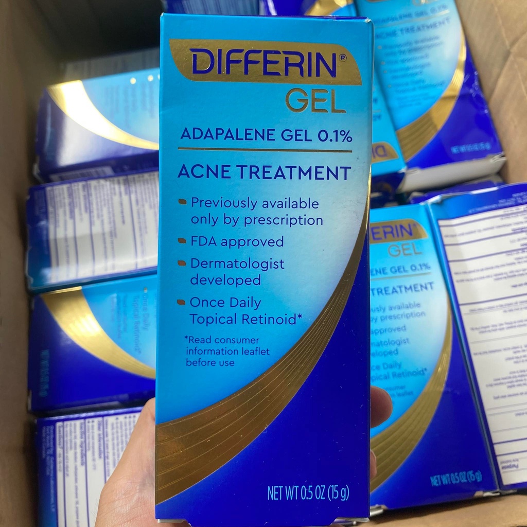 Gel giảm mụn Differin Adapalene Gel 0.1% Acne Treatment 15g