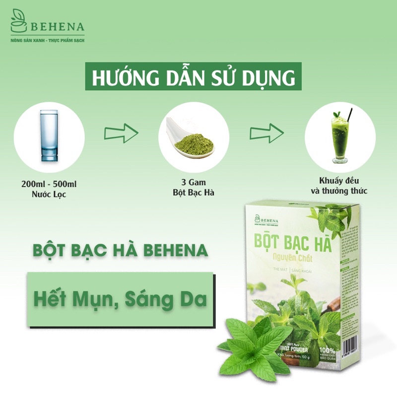 Bột bạc hà nguyên chất Behena hộp 50gr