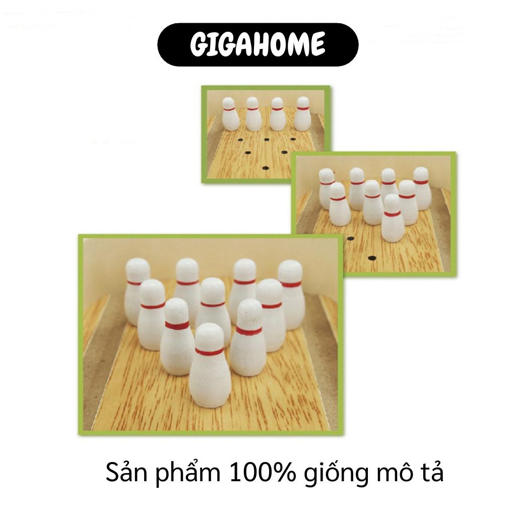 Bowling Cho Bé GIGAHOME Đồ Chơi Bowling Mini Bằng Gỗ Phát Ra Âm Thanh, An Toàn Cho Bé 6407