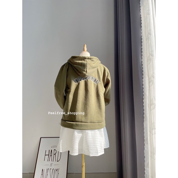 Áo Hoodie Zip Lót Bông Mặc Đi Học Đi Chơi (Hình Thật)