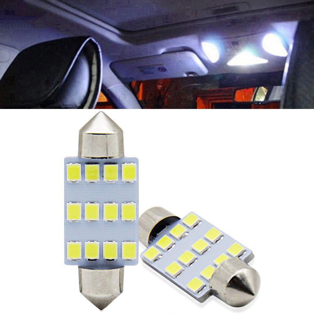 Set 10 Đèn LED COB 2835 12SMD 39MM Ánh Sáng Trắng Dành Cho Ô Tô