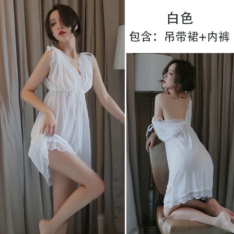 Đồ ngủ Hai Mảnh Phối Lưới Xuyên Thấu Gợi Cảm Có size Lớn 200kg Cho Nữ