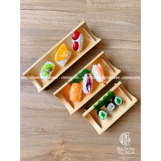 Khay tre, ống tre đựng đồ ăn, sushi, bánh kẹo, hoa quả, decor trang trí