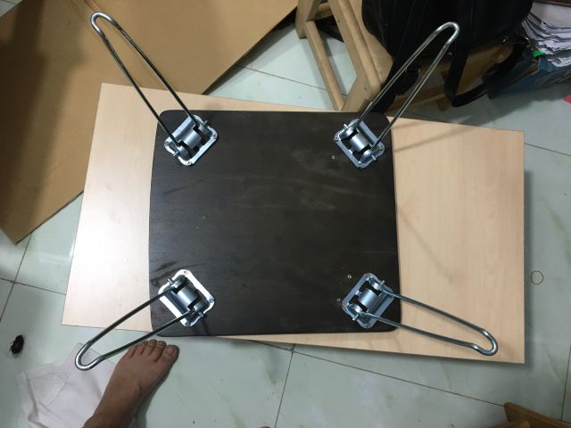 Bàn xếp gọn mini 40cmx37cmx30cm gỗ cao cấp, chân sắt | BigBuy360 - bigbuy360.vn