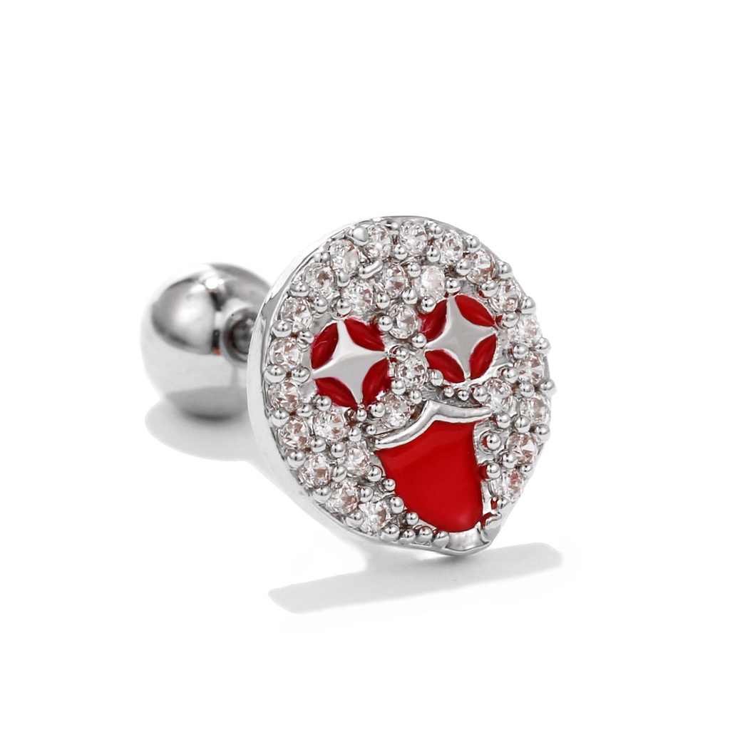 Khuyên Tai Hình Hoa Nhỏ Không Gây Dị Ứng Đính Đá zircon Thời Trang Cho Nữ