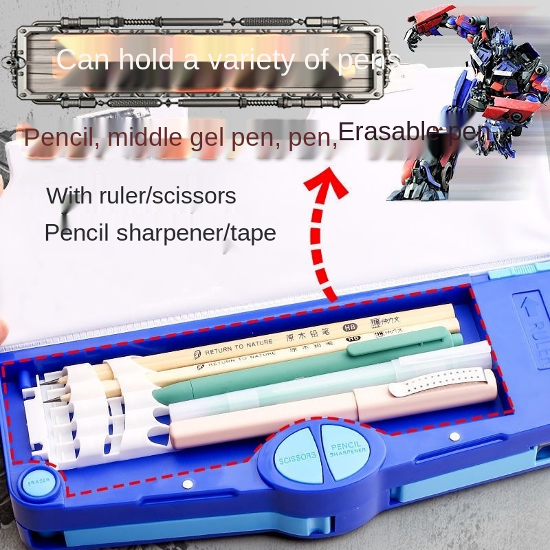 Hộp đựng bút đa năng chủ đề transformers độc đáo cho bé trai