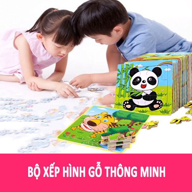 Tranh xếp hình thông minh cỡ 16x16cm cho bé