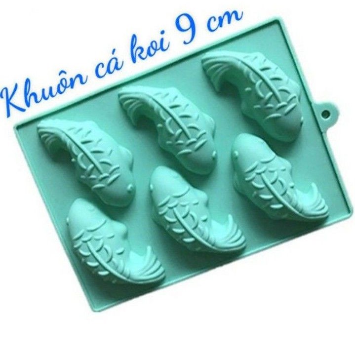 Khuôn Silicon 6 Cá Koi 9 Cm Làm Thạch Rau Câu, Pudding