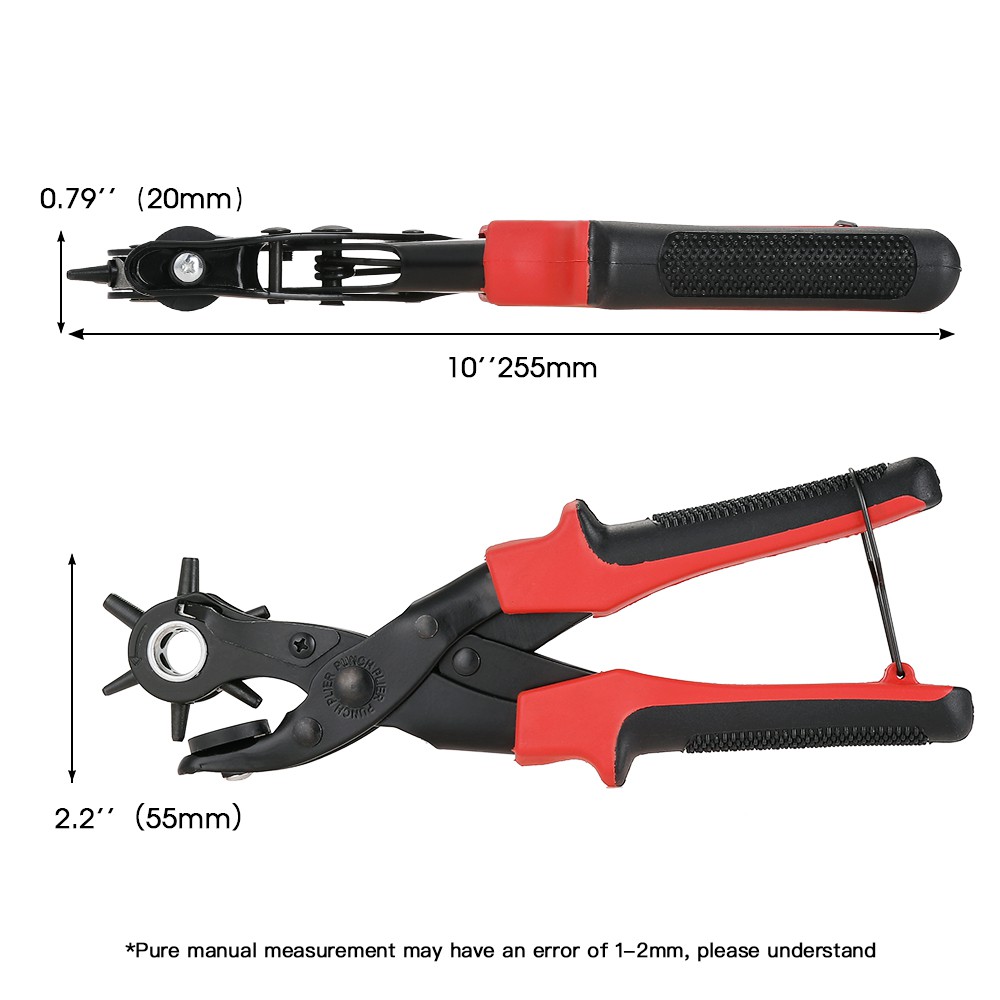 Kìm bấm lỗ EKEZ cho dây da đồng hồ thắt lưng giày dép bìa cứng loại 10 size 6 lỗ