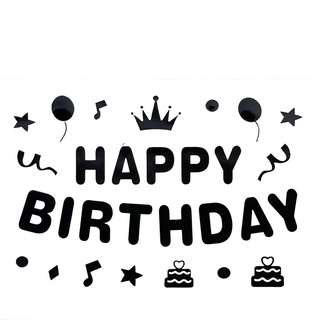 Miếng Dán Trang Trí Trong Suốt In Chữ Happy Birthday 10 Inch