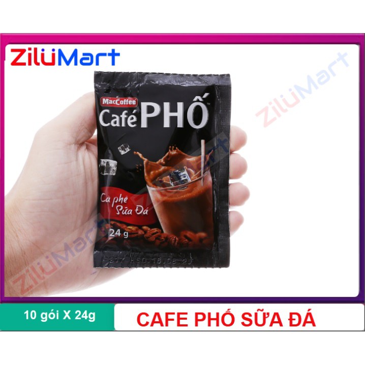Hộp Cà phê Phố sữa đá MacCoffee thơm ngon sảng khoái 240g ( 10 gói x 24g ) | BigBuy360 - bigbuy360.vn