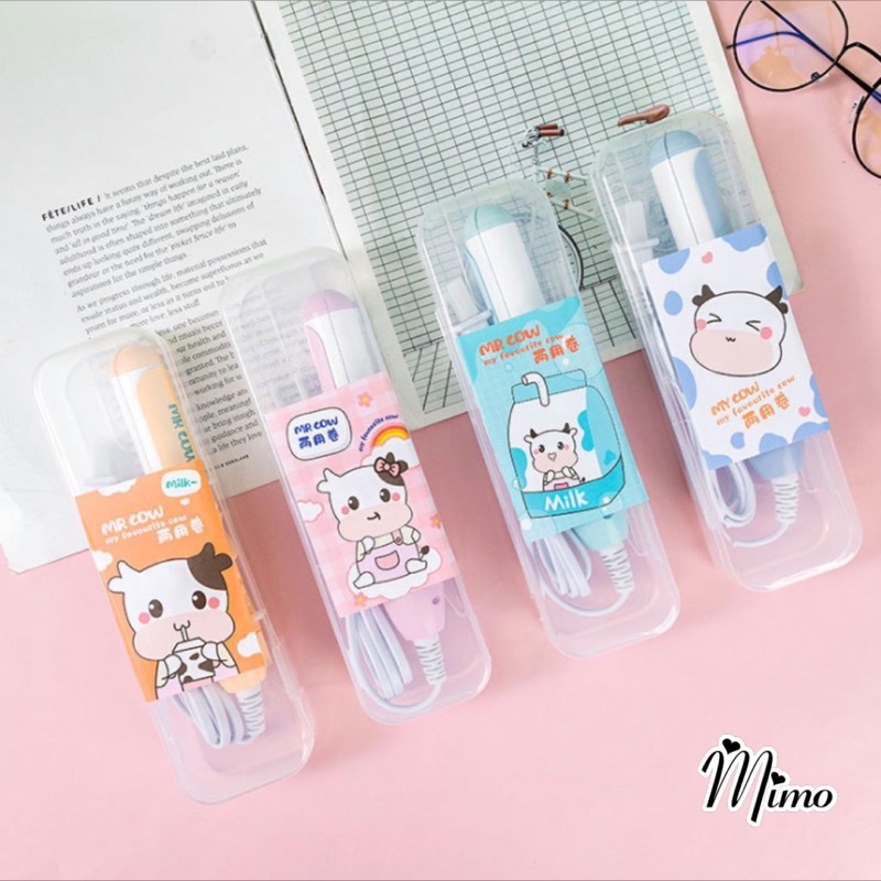 Máy làm tóc mini 2 in 1 tạo kiểu tóc duỗi uốn, xoăn ép nhiều mẫu hoạt hình cute dễ thương nhiều màu sắc