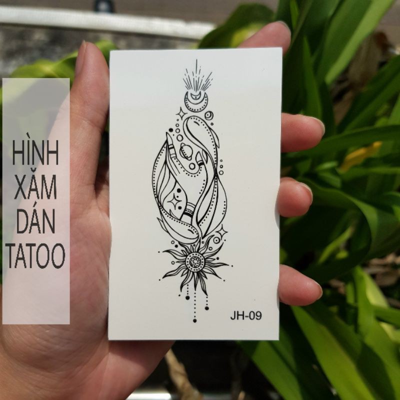 Hình xăm style boho jh09. Xăm dán tatoo mini tạm thời, size &lt;10x6cm