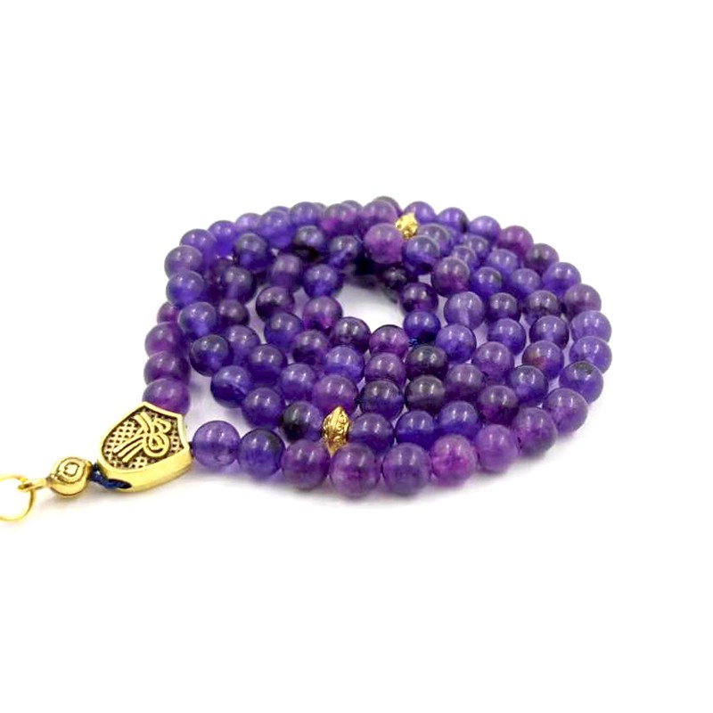 Vòng Tay Chuỗi Hạt Đá Thạch Anh Tím Tự Nhiên Tasbih 2021 99b Cho Nữ