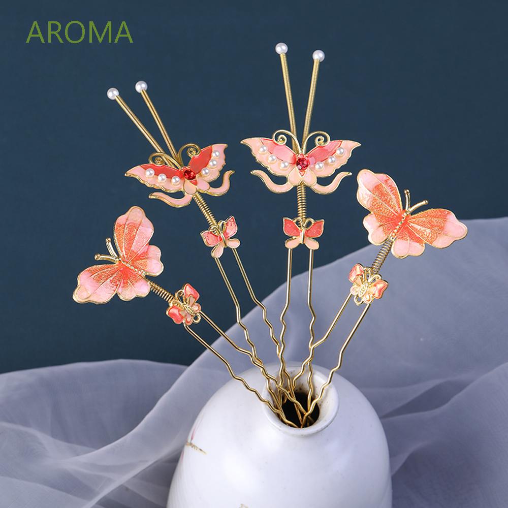 Trâm Cài Tóc Hình Bướm Phong Cách Cố điển