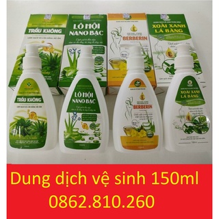 dung dịch vệ sinh phụ nữ trầu không lô hội 150ml lô hội nano bạc xoài xanh