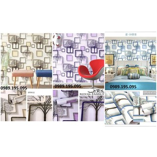 decal 3d giấy dán tường có keo sẵn 3D cây ô vuông
