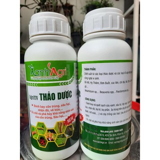 Thảo dược vi sinh XanhAgri phòng trừ côn trùng sâu rệp vẽ bùa, trĩ nhện -Lọ 500ml