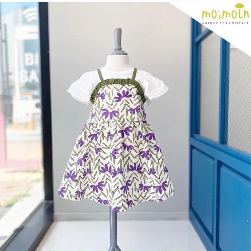 Váy bé gái 2 dây Moimoln hoa xuất Hàn