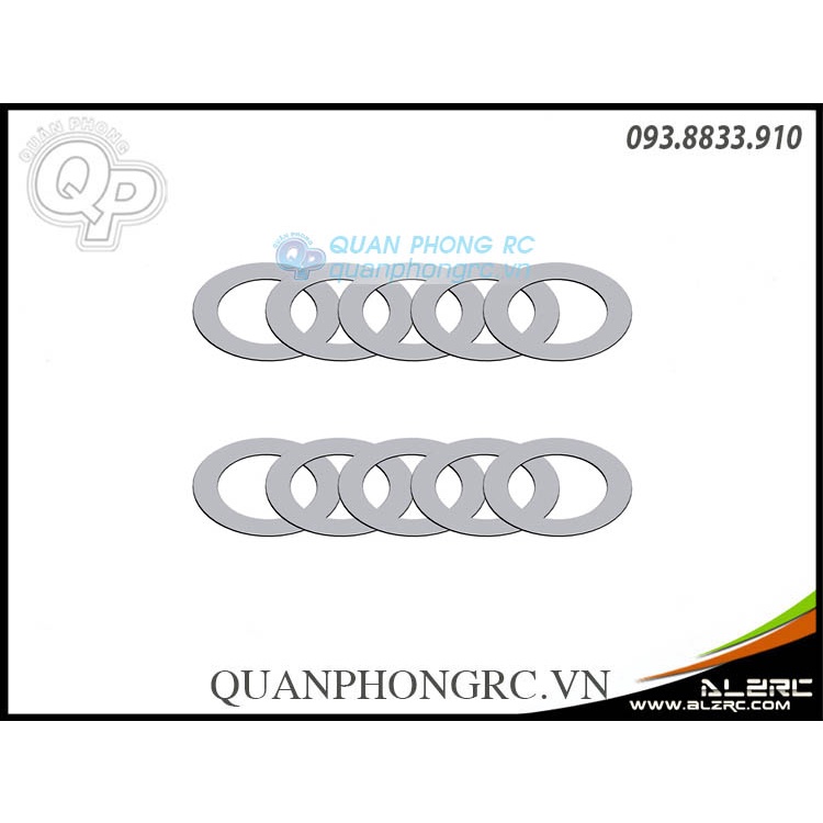 AL59 Long Đền Inox - ALZRC Φ4xΦ6x0.1mm Stainless Steel Washers For Devil X360 (10 Pcs)