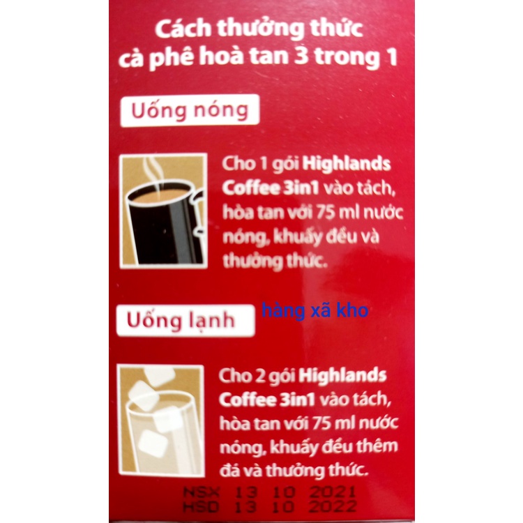 cà phê highlands hòa tan 3in1 hộp 170g( 10 gói)- 10.2022 | BigBuy360 - bigbuy360.vn