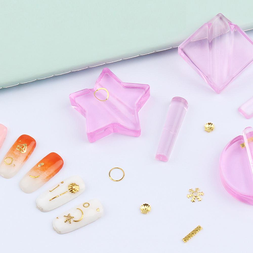 Khuôn Trang Trí Móng Tay Bằng Acrylic Hình Ngôi Sao / Trái Tim / Cong Độc Đáo DIY