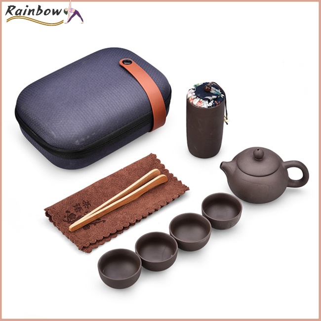 Bộ Ấm Trà Bằng Sứ Cao Cấp Di Động Tiện Dụng Mang Theo Du Lịch