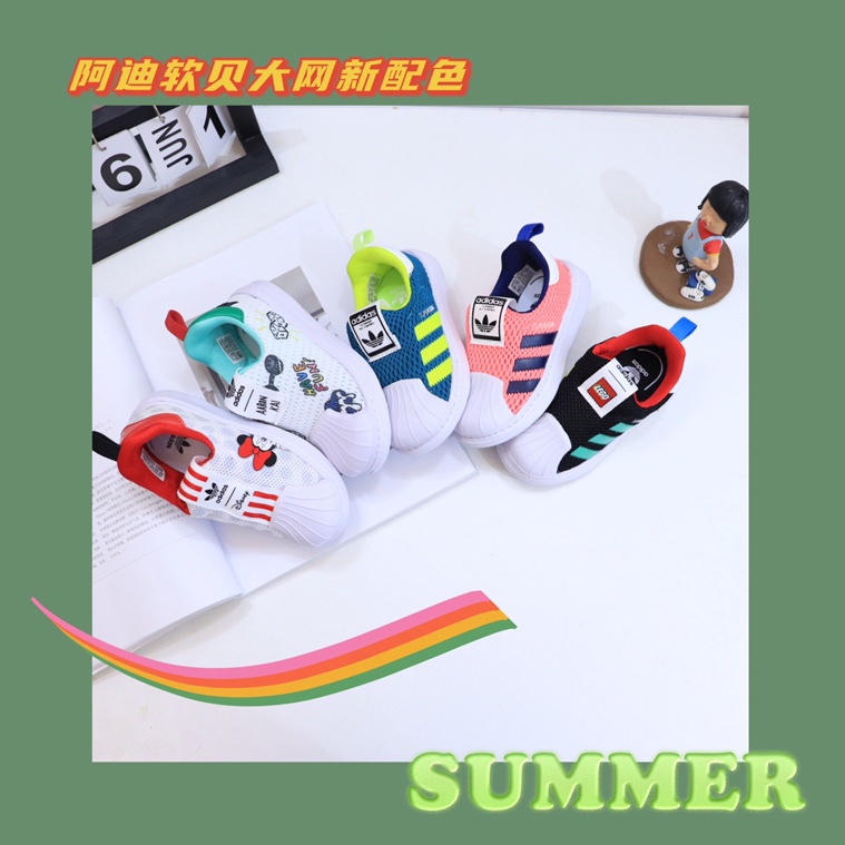 ADIDAS 69*hàng Có Sẵn*Giày Thể Thao Lưới Mềm Thoáng Khí Phong Cách Đơn Giản Cho Bé Trai Và Bé Gái