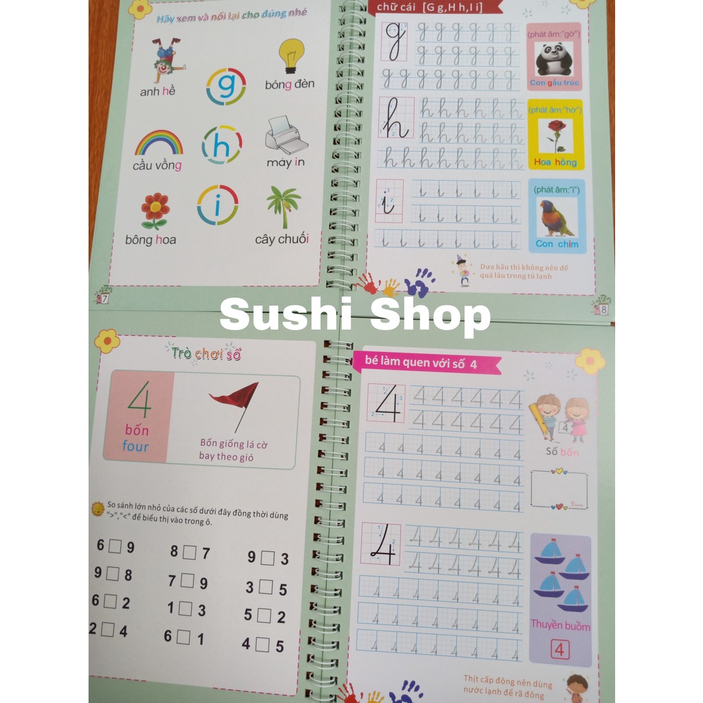 Bộ 2 Vở Luyện Viết Chữ và Số Cho Bé