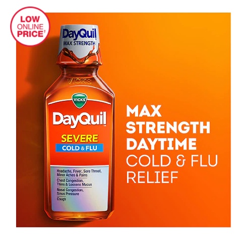 [DATE 5/2023] Siro Vicks DayQuil &amp; NyQuil Cold &amp; Flu Severe 236ML