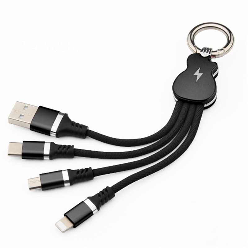 IPHONE Dây Cáp Sạc Dữ Liệu Micro Usb Thiết Kế 3 Trong 1 Tiện Dụng