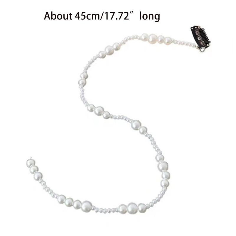 Kẹp Tóc Dạng Chuỗi Hạt Ngọc Trai Phối Tua Rua Dành Cho Tóc Bện