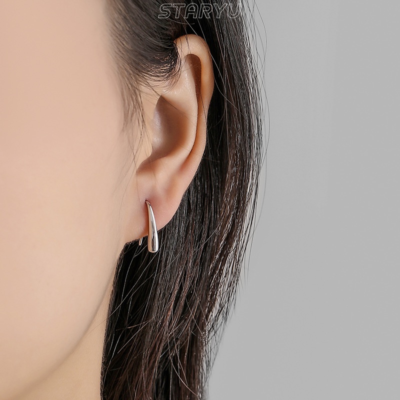 Khuyên tai nữ bạc 925 thiết kế giọt nước thời trang