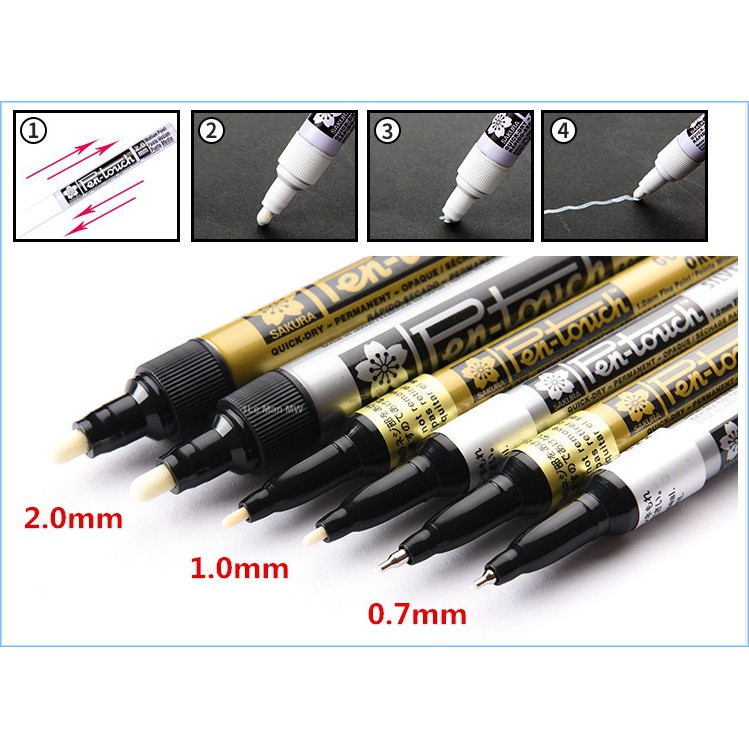 Bút sơn mô hình Plate gold / silver Pen Touch Sakura pentouch gundam marker