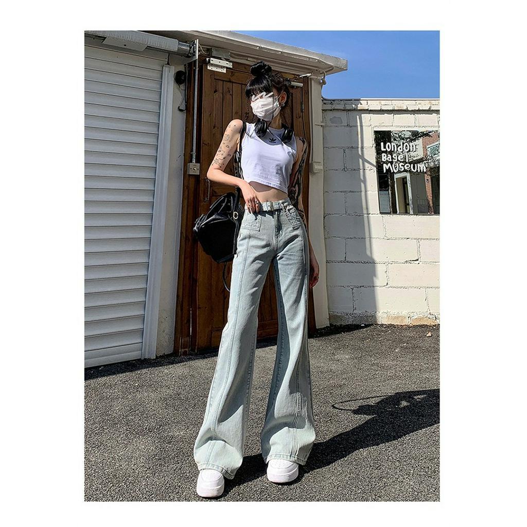 qkoole Quần Jean Dài Lưng Cao Dáng Ôm Màu Sắc Tươi Sáng Phong Cách Cổ Điển Thời Trang Mùa Hè Cho Nữ