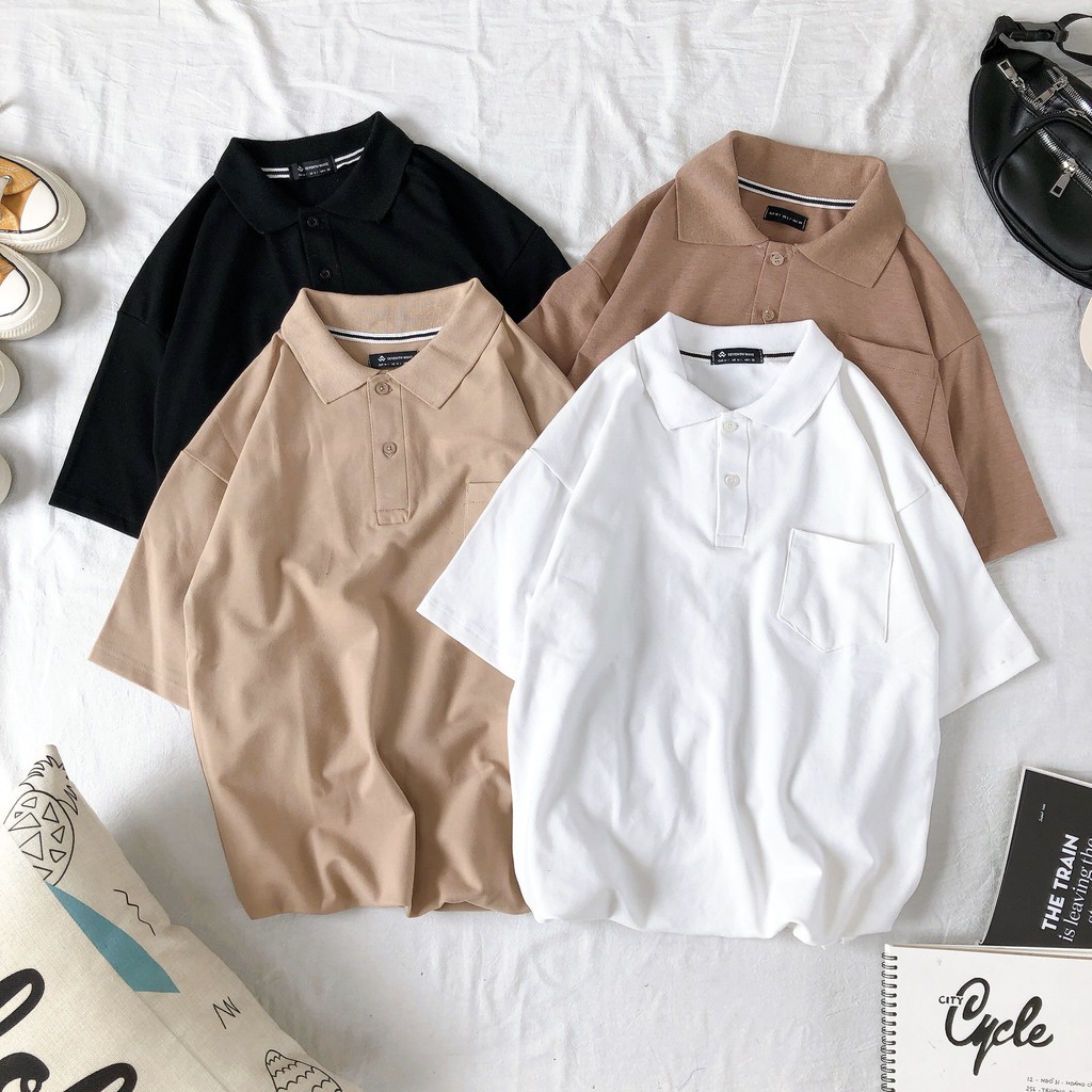 Áo polo local brand ngắn tay túi ngực City Cycle vải lacoste form rộng nam nữ oversize unisex