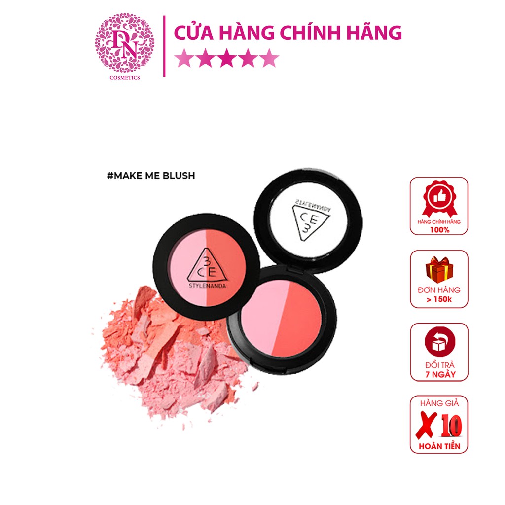 Má hồng 3CE 2 ngăn Duo Color Face Blush 5g