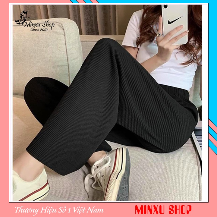 Quần suông tăm lạnh cạp chun mềm co giãn hàng cao cấp, quần ống rộng nữ siêu hách dáng Minxu shop QTT