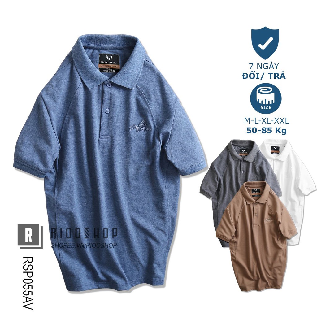 Áo polo trơn, áo thun nam có cổ polo đẹp basic một màu form rộng Marc RSP055AV có size lớn big size xxl Riooshop