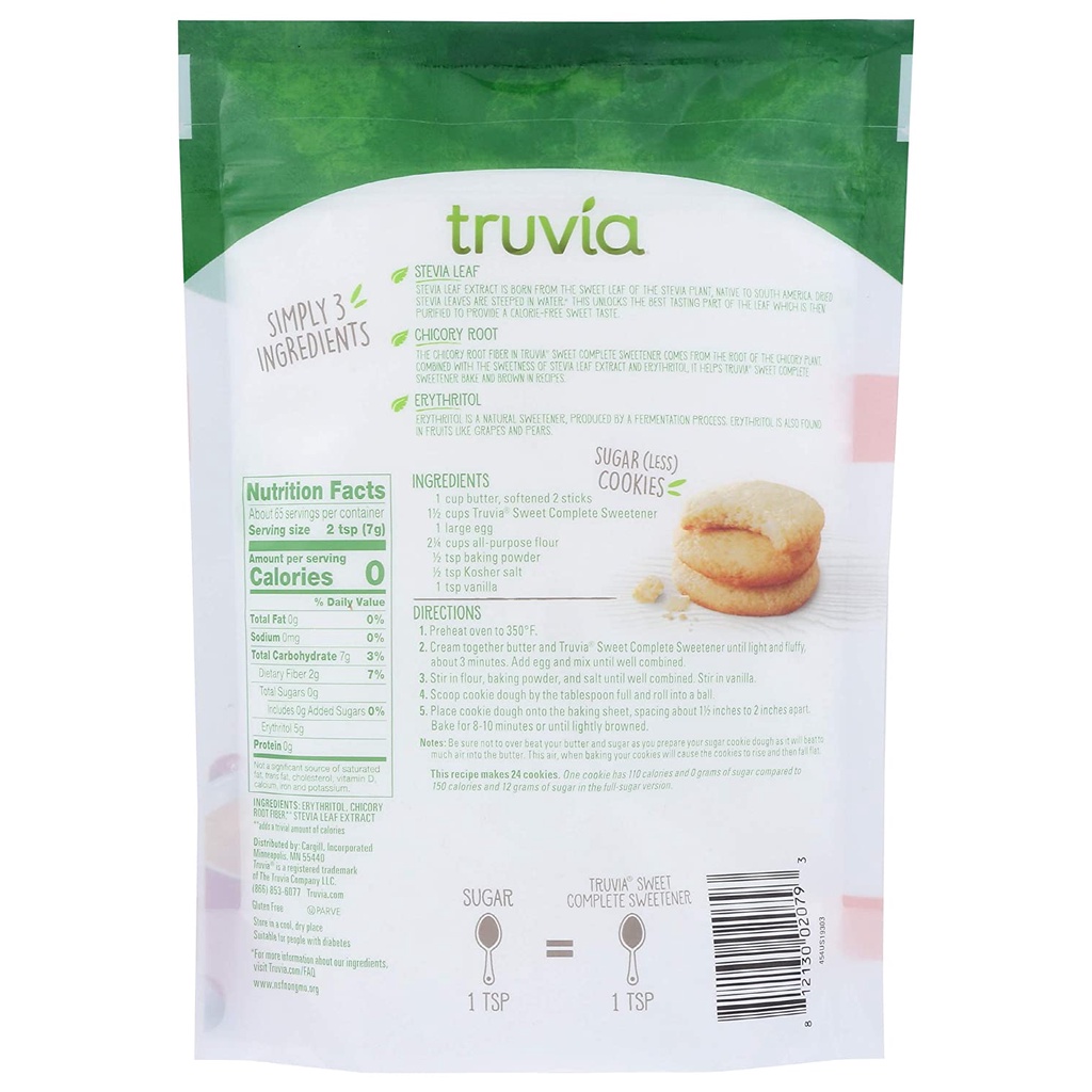 ĐƯỜNG ERYTHRITOL TRẮNG - ĂN KIÊNG KETO/KOSHER Truvia Stevia Leaf Sweetener, CALORIE-FREE, SUGAR-FREE, 454g (16 oz)