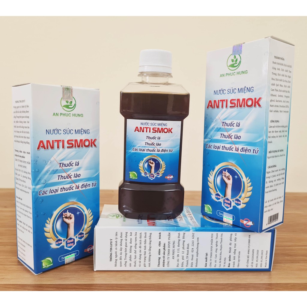 Nước cai thuốc lá, thuốc lào dạng súc miệng Anti Smok [HIỆU QUẢ THẤY RÕ SAU 7 NGÀY SỬ DỤNG]