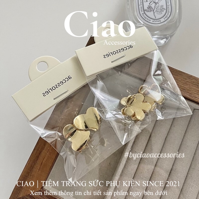 [HOẢ TỐC 1H] Set 2 kẹp tóc/ Phụ kiện tóc thiết kế hoạ tiết sang trọng cổ điển mã 27 Ciao accessories