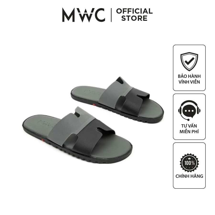 Dép MWC 7716 - Dép Da Nam Quai Chữ H Phối Màu Trẻ Trung