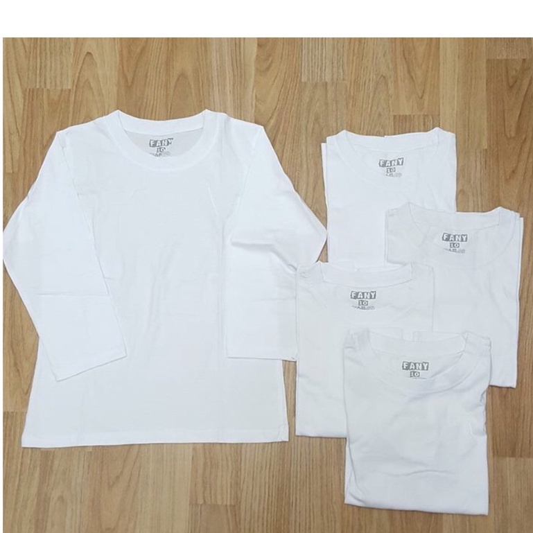 (Chất đẹp) SET 5 ÁO PHÔNG DÀI TAY TRẮNG CHẤT VẢI COTTON MÁT CHO BÉ MẶC NHÀ HIỆU FANY