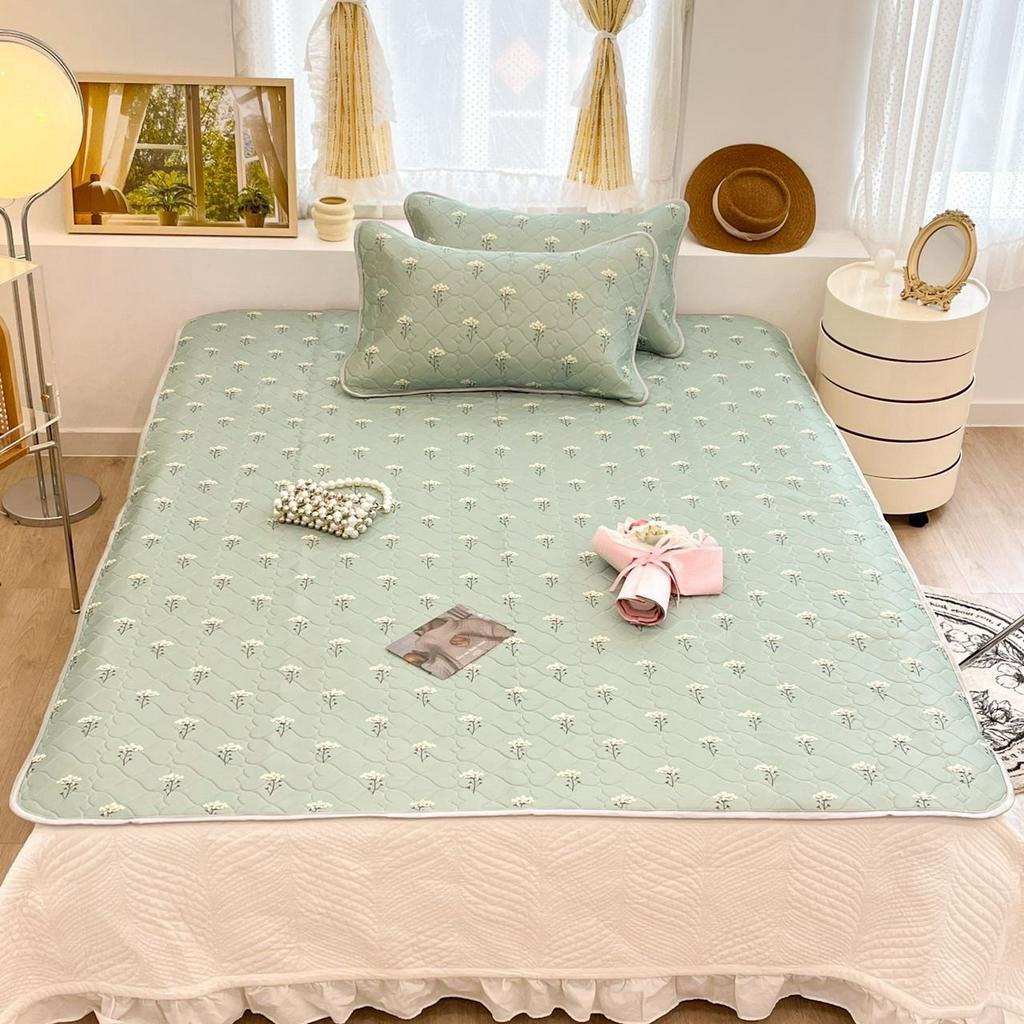 Chiếu iCool kèm 2 vỏ gối chiếu điều hòa cao su non chần vân tim dày 7mm mát mịn Mịn Decor